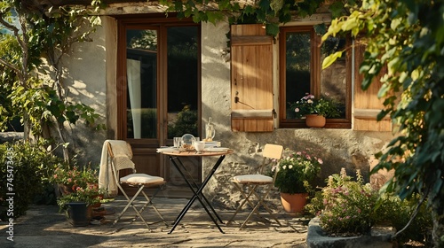Relax in a home garden. Generative AI