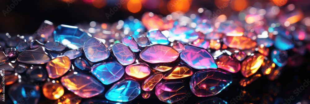 Abstract Colorful Crystal Background. Vivid blue and red crystal facets with bright highlights.  - obrazy, fototapety, plakaty 