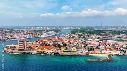 Willemstad, Curacao Sunrise Skyline Drone Aerial