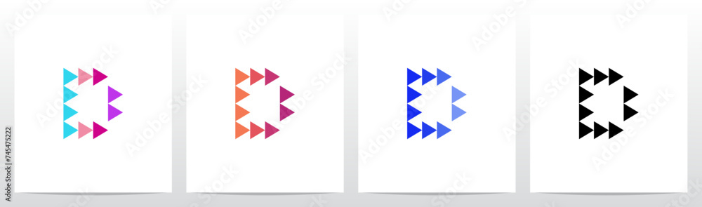 Triangle Equilateral Play Symbol Initial Letter Logo Design D Triangle Equilateral Play Symbol Initial Letter Logo Design D