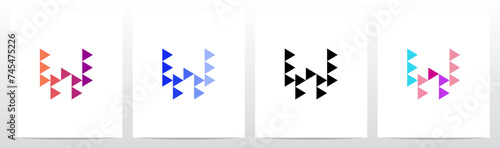 Triangle Equilateral Play Symbol Initial Letter Logo Design W