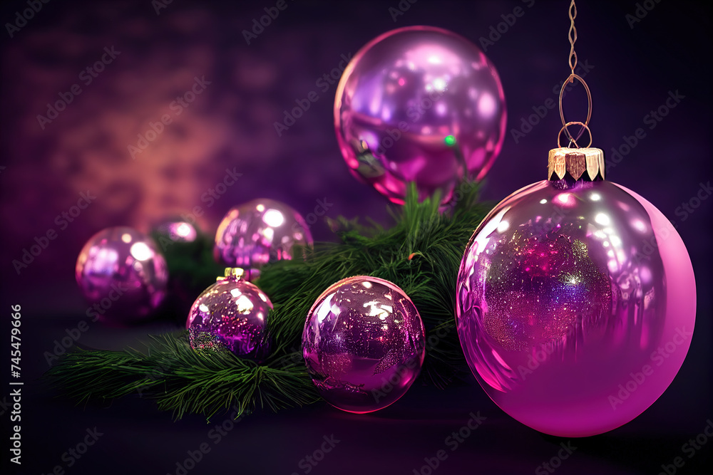 Purple Christmas decoration. AI generated. Purple Christmas decoration. AI generated.