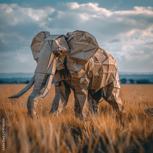 an origami elephant in a safari sophisticated memories cinematic photography
