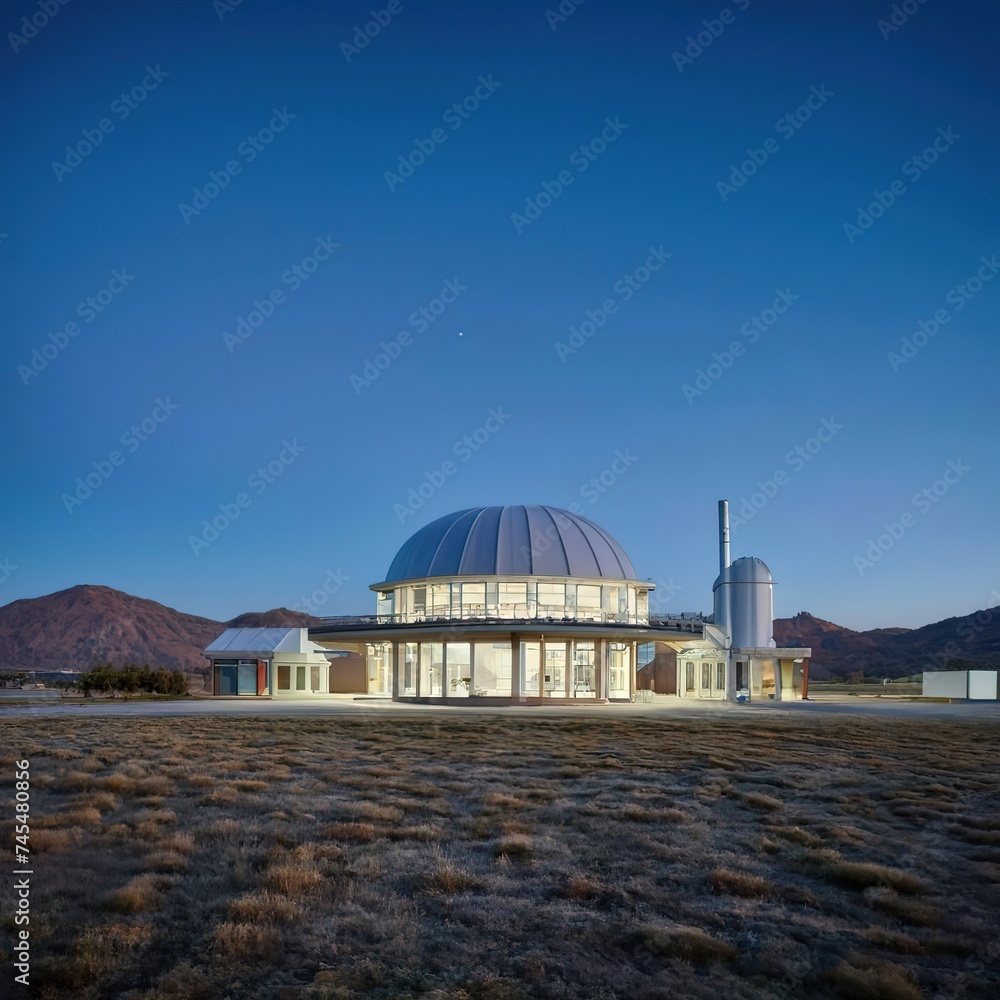 Obraz premium Building dome desert environment landscape concept architecture observatory