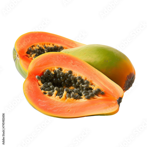 AI Generated Image: Papaya Fruit with Transparent Background