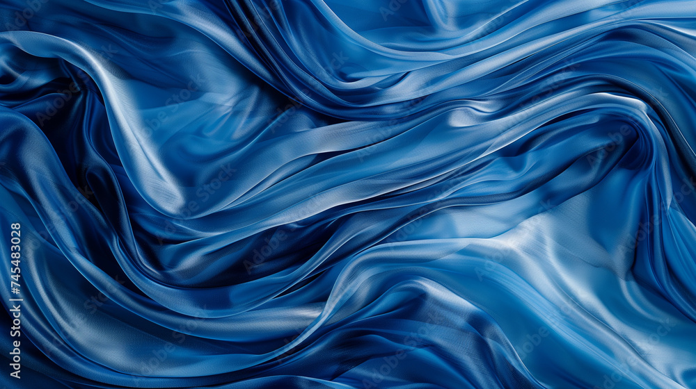Elegant blue satin fabric texture background with luxurious silky cloth folds for fashion and interior design advertising, copy space Elegant blue satin fabric texture background with luxurious silky cloth folds for fashion and interior design advertising, copy space