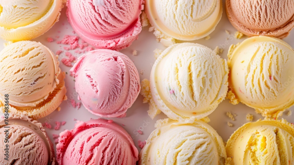 Ice cream background. Top view Ice cream background. Top view