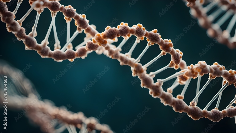Cell Dna Patterns Molecular DNA structure, DNA pattern close microscopic, dark background ...
