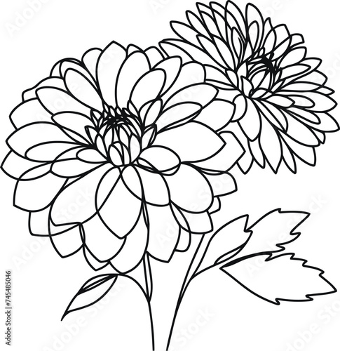 flower in continuous line drawing minimalist style.