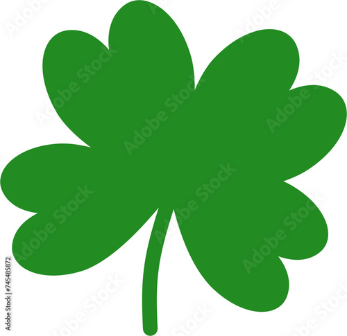 Shamrock. Four-leaf clover isolated on white. Vector illustration for St. Patrick's Day. A good luck symbol.