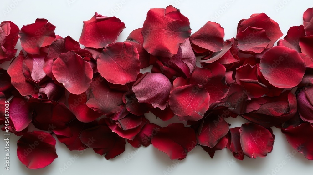 Red roses and red rose petals on a plain background. Red roses and red rose petals on a plain background.