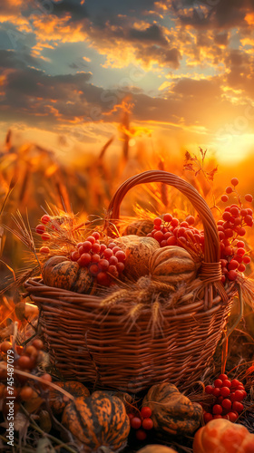 Harvest Twilight  A Basket of Autumn s Bounty