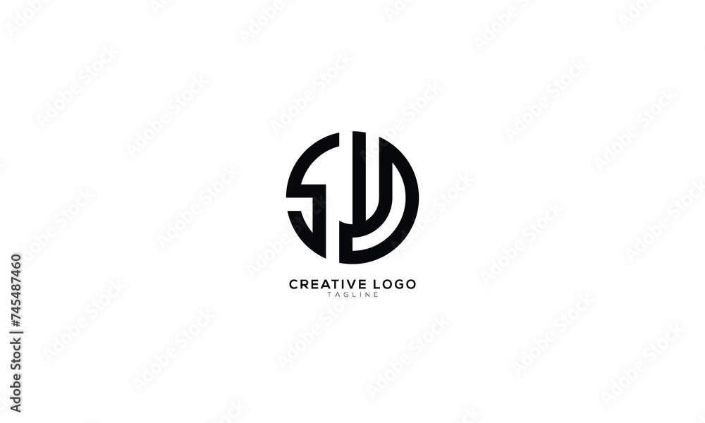 SUD SYD Abstract initial monogram letter alphabet logo design