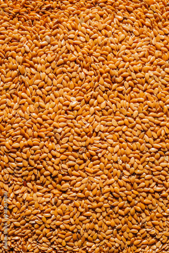 Close-Up Flax Elegance: Organic Seeds in Macro Detail