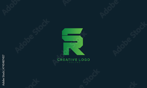SR RS Abstract initial monogram letter alphabet logo design