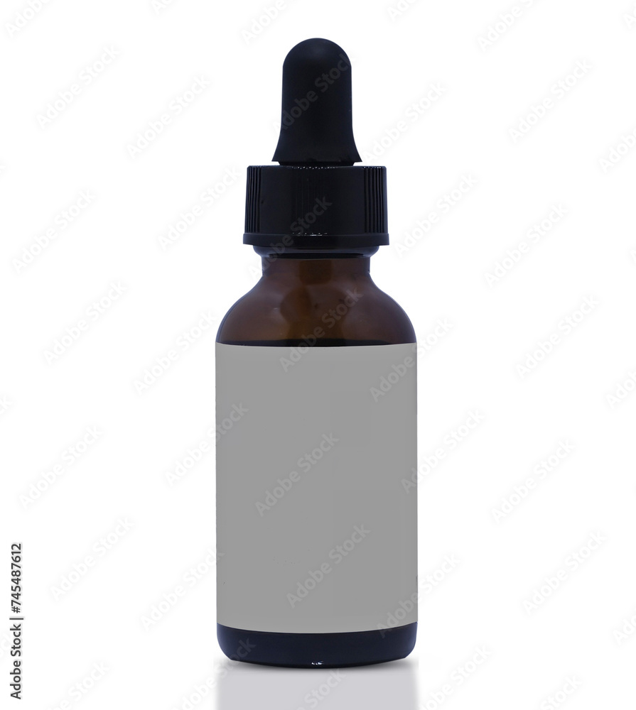 bottle containing essential oil isolated on white background bottle containing essential oil isolated on white background