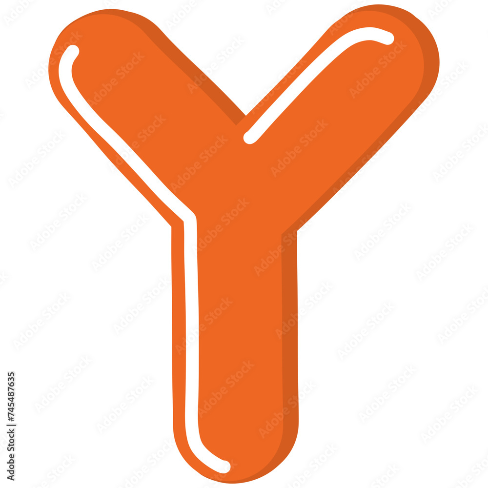 Orange letter y illustration Orange letter y illustration