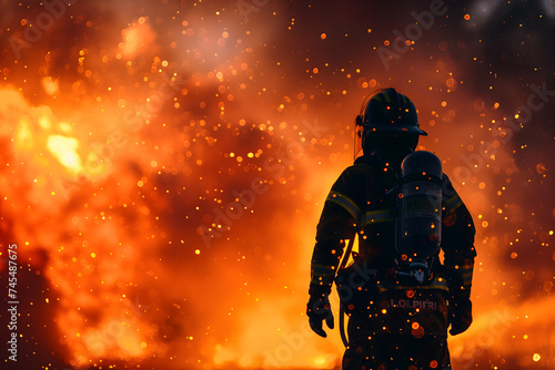 Bravery Amidst Flames: Firefighter in Action