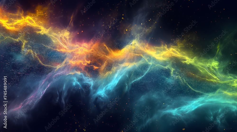Cosmic Dance of Colors in a Nebula Illustration Cosmic Dance of Colors in a Nebula Illustration