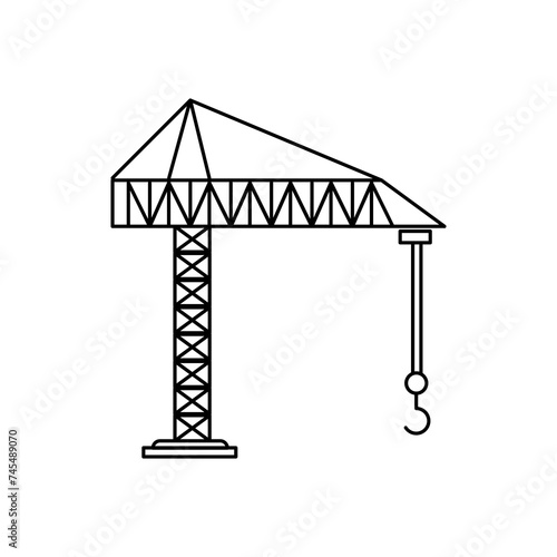 building crane icon. simmple flat liner vector illustration on white background..eps
