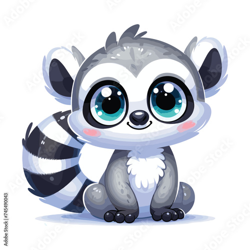 cute funny animal cartoon vector on white background 