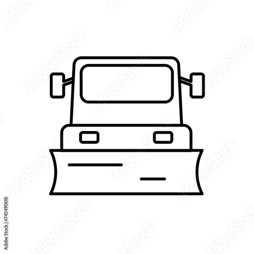  Snowplow icon. simple flat liner vector illustration on white background..eps
