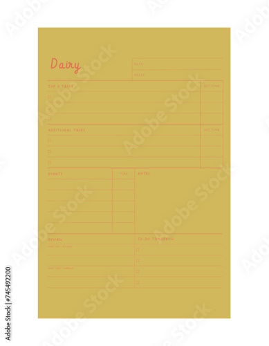 Daily Planner. Vector illustration. (Forest) 