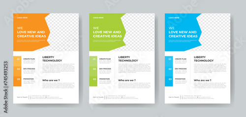 Corporate Business Flyer template layout 3 color design concept in the template.