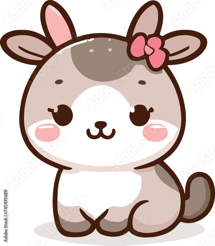 cute funny animal cartoon vector on white background
