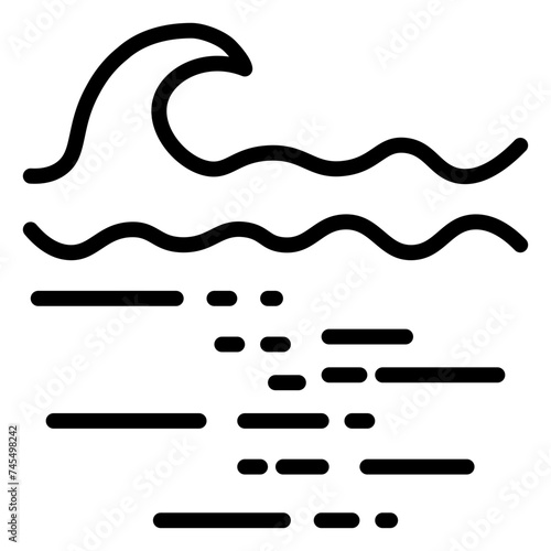 Ocean icon, line icon style