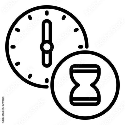 sand clock icon, line icon style