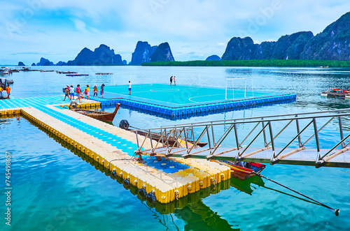 Floating football pitch  Ko Panyi  Phang Nga Bay  Thailand