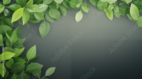 Fresh green tree leaves  frame. Natural background.