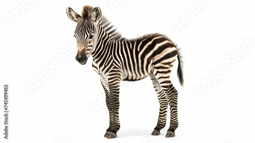 Baby zebra isolated on white