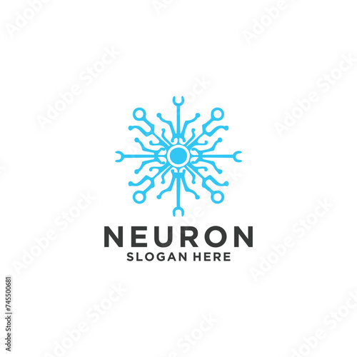 Human Neuron Logo Design, Symbol Vector