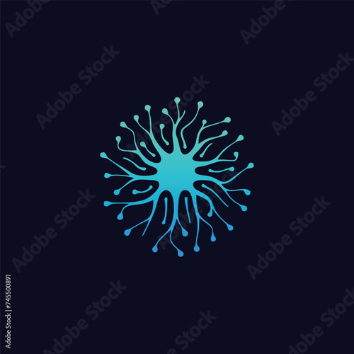 Human Neuron Logo Design, Symbol Vector © SuryoMono