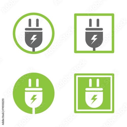 vector collection of charging signs, electrical sockets, plugs, charging, electricity