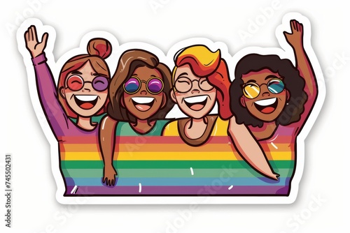 LGBTQ Sticker wooing design. Rainbow lgbtq+ sticker motive amiable diversity Flag illustration. Colored lgbt parade demonstration lavender blush. Gender speech and rights stability