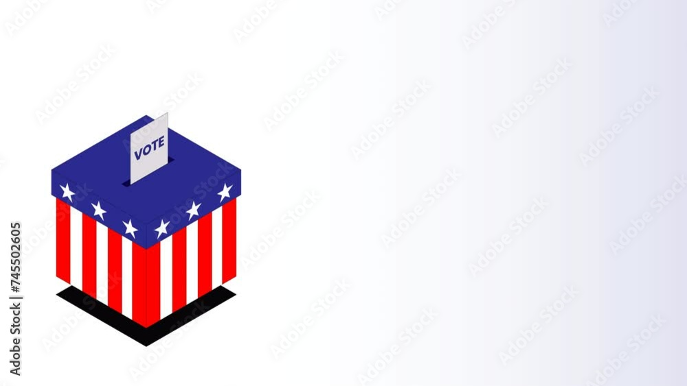 Animated ballot box vote with flag motif. 4k quality animation. Animated ballot box vote with flag motif. 4k quality animation.
