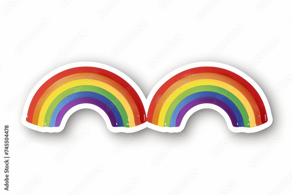 Obraz premium LGBTQ Sticker exciting sticker design. Rainbow love self care motive uplifting diversity Flag illustration. Colored lgbt parade demonstration cream. Gender speech and rights follower