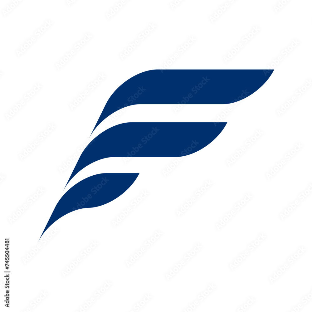 Fototapeta premium alphabet f logo wing icon vector illustration eps