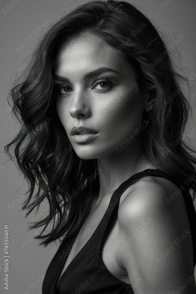 a black and white woman with long hair a black and white woman with long hair