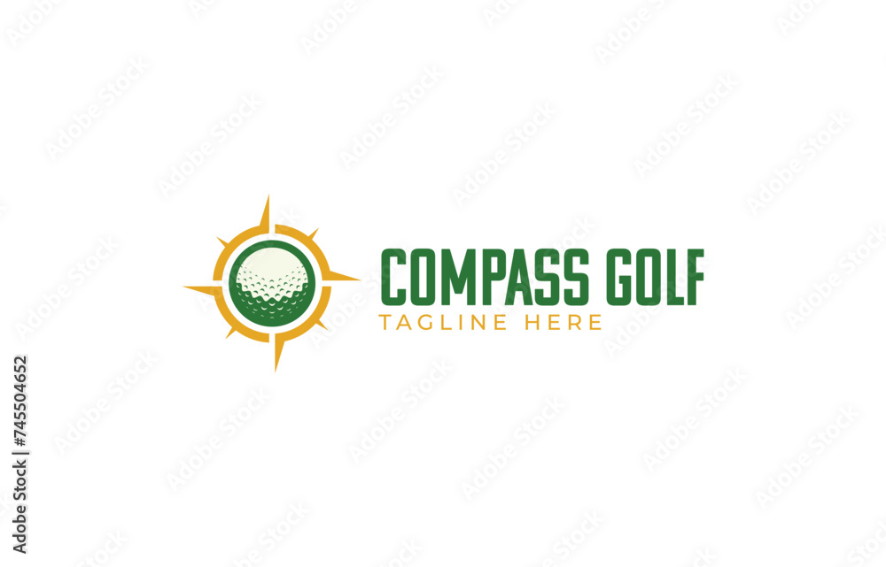Fototapeta premium Compass Golf logo design template