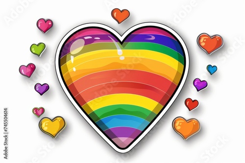 LGBTQ Sticker confident sticker design. Rainbow fiancé motive complex sticker diversity Flag illustration. Colored lgbt parade demonstration erin. Gender speech and rights excitement