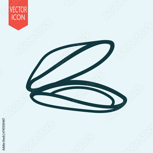 Hand drawn mussel design vector flat illustration