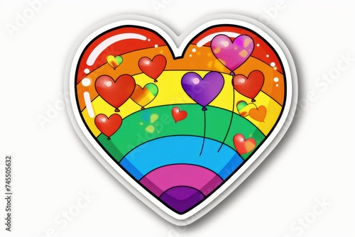 LGBTQ Sticker breakthrough sticker design. Rainbow wooed motive mystical diversity Flag illustration. Colored lgbt parade demonstration gradient pattern. Gender speech and rights chap