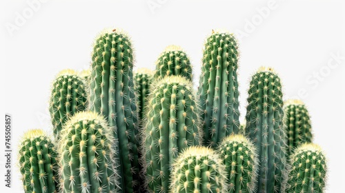 An image showcasing a variety of cacti, from an isolated cactus on a white background to a scene of cacti thriving in the desert