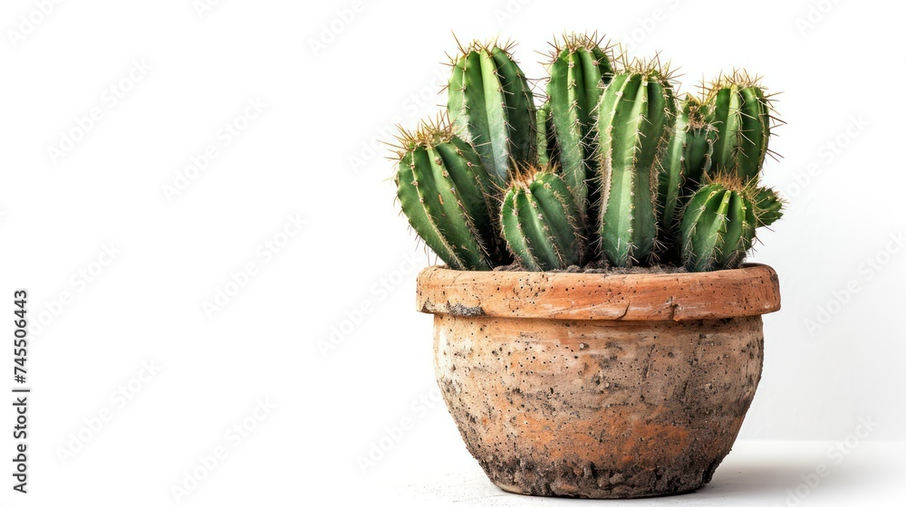 A potted cactus with sharp spines thrives in a sunny windowsill, adding a touch of nature to the home A potted cactus with sharp spines thrives in a sunny windowsill, adding a touch of nature to the home
