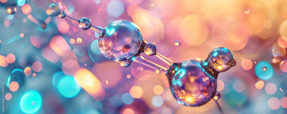 Molecule structure close up render Molecule structure close up render