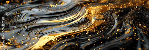 Beautiful black and gold liquid metal ink © FATHOM